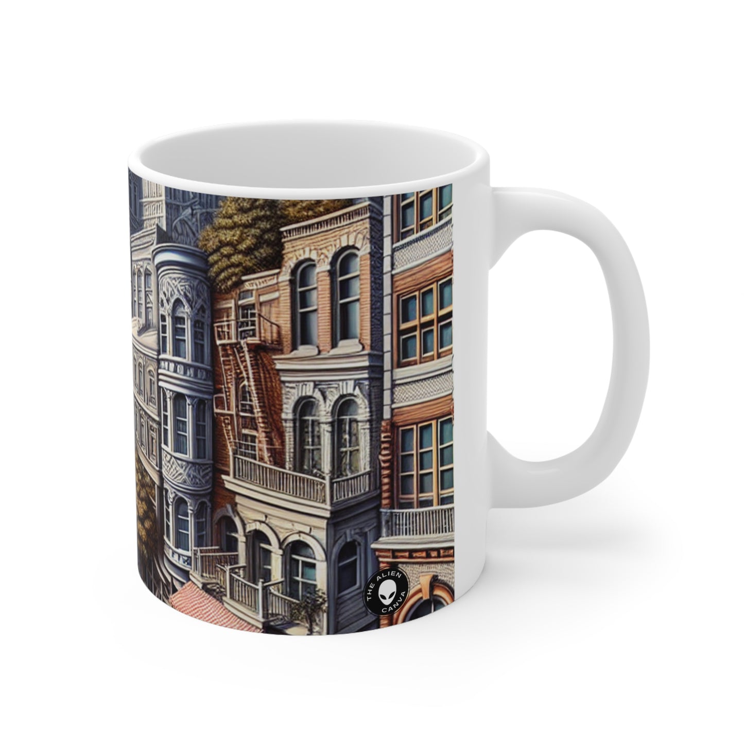 "Passage Enchanté : Transcender la Réalité" - Tasse en Céramique Alien 11oz Trompe-l'oeil