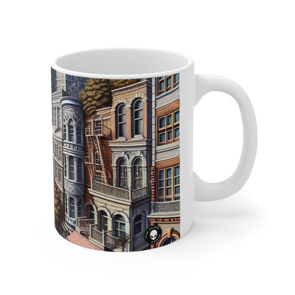 "Enchanted Passage: Transcending Reality" - The Alien Ceramic Mug 11oz Trompe-l'oeil