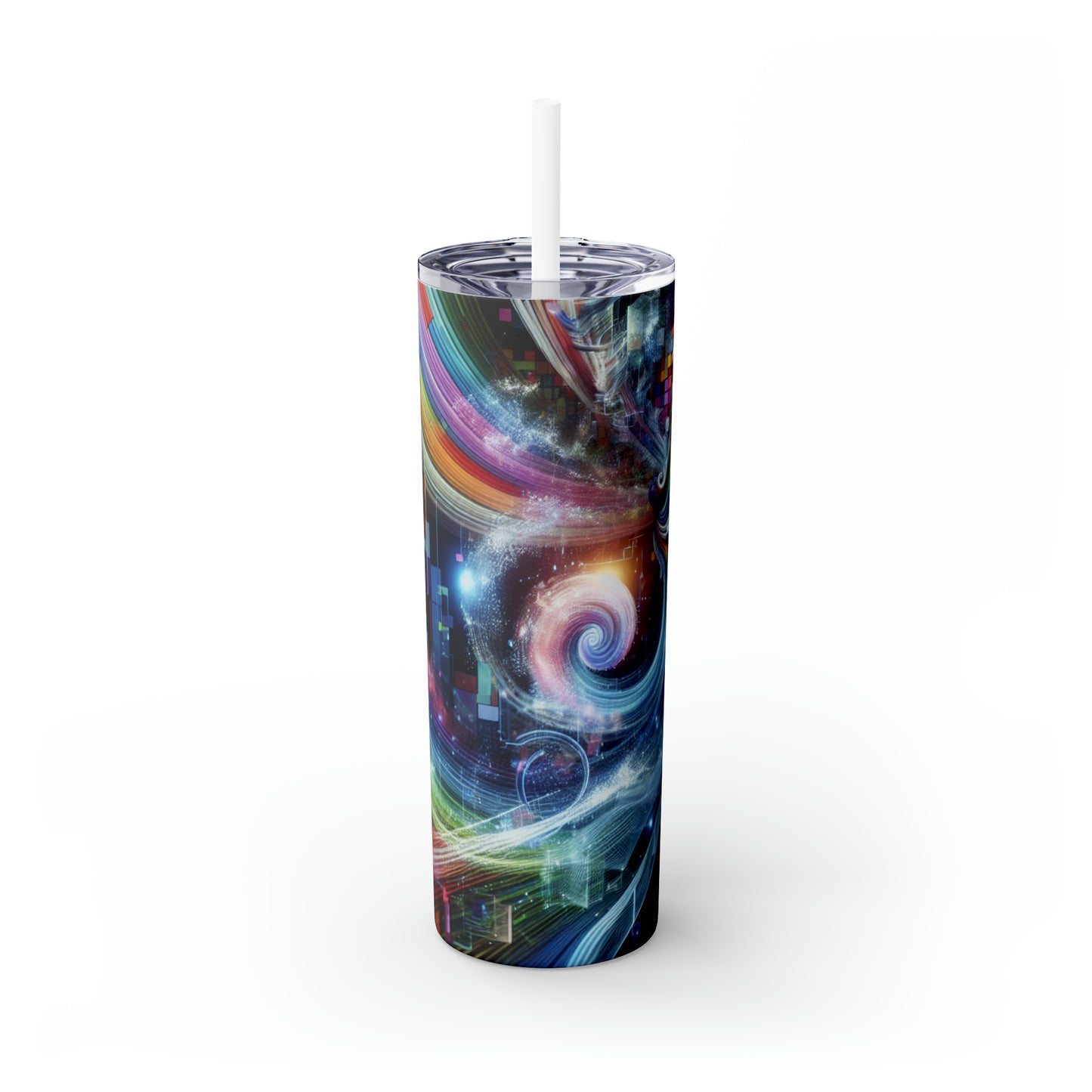 "Fluid Harmony: A Mesmerizing Video Symphony" - The Alien Maars® Skinny Tumbler with Straw 20oz Video Art