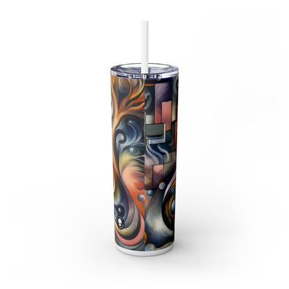 « Enchantement quotidien : un monde surréaliste en mouvement » - The Alien Maars® Skinny Tumbler avec paille 20oz Automatisme surréaliste