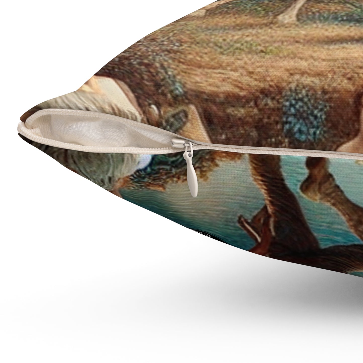 "Sunset Serenade: A Romantic Landscape"- The Alien Spun Polyester Square Pillow Romanticism