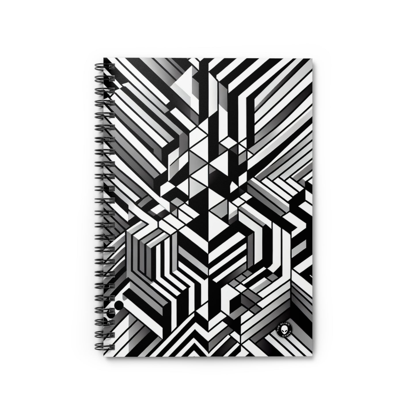 "Perception in Motion: A Mind-Bending Op Art Masterpiece" - The Alien Spiral Notebook (Ruled Line) Op Art