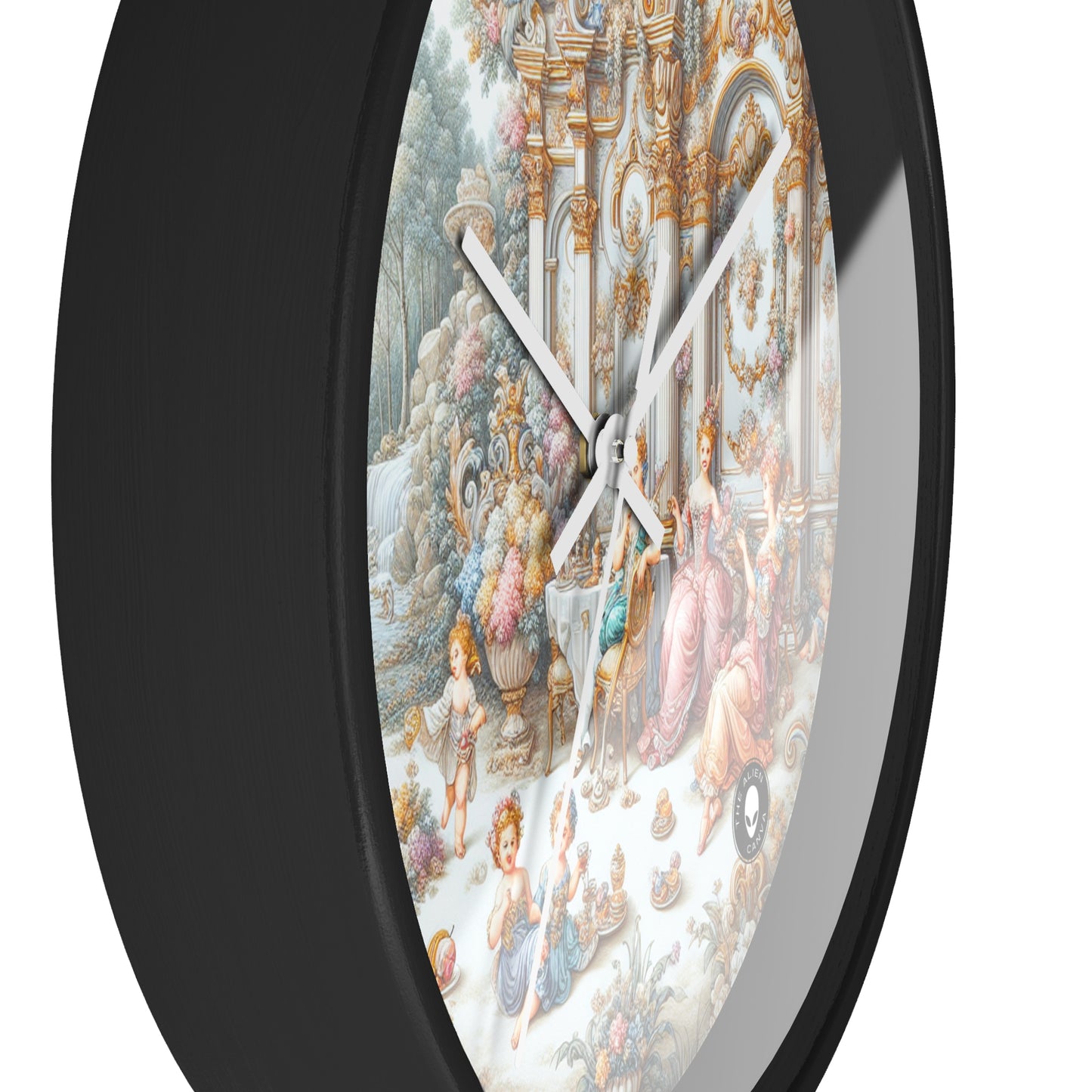 "A Garden of Rococo Delights: A Whimsical Extravaganza" - The Alien Wall Clock Rococo