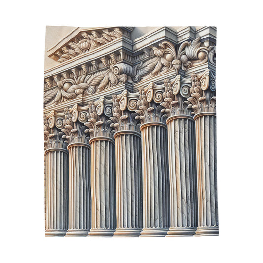 "3D Wall Columns: An Architectural Artpiece" - The Alien Velveteen Plush Blanket Trompe-l'oeil Style