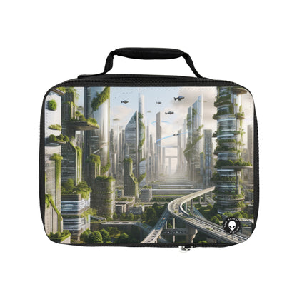 "Nature's Reclamation: A Futuristic Cityscape"- The Alien Lunch Bag