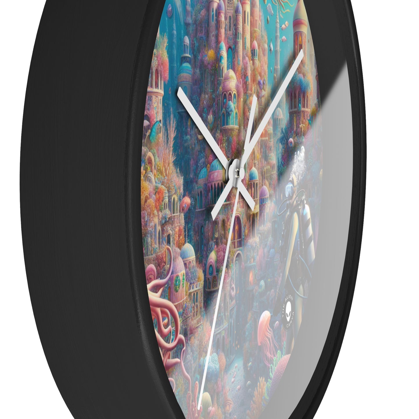 "Treasure of the Deep: A Fantastical Underwater City" - The Alien Wall Clock