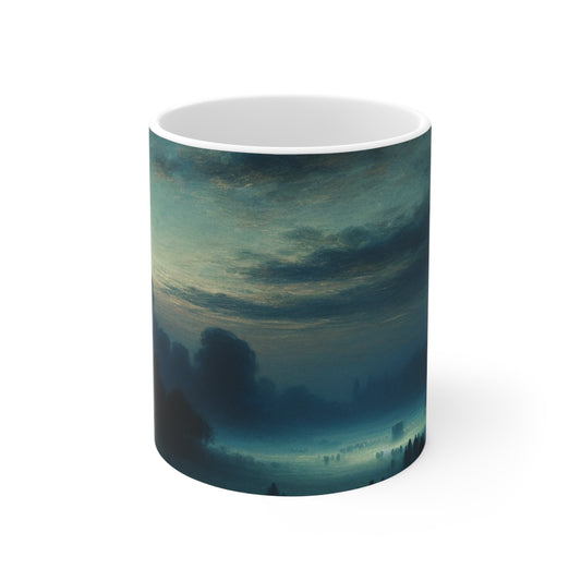 "Misty Twilight: A Tonalism Journey into Silent Serenity" - The Alien Ceramic Mug 11oz Tonalism