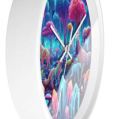 "Glowing Enchantment: Neon Forest" - The Alien Wall Clock