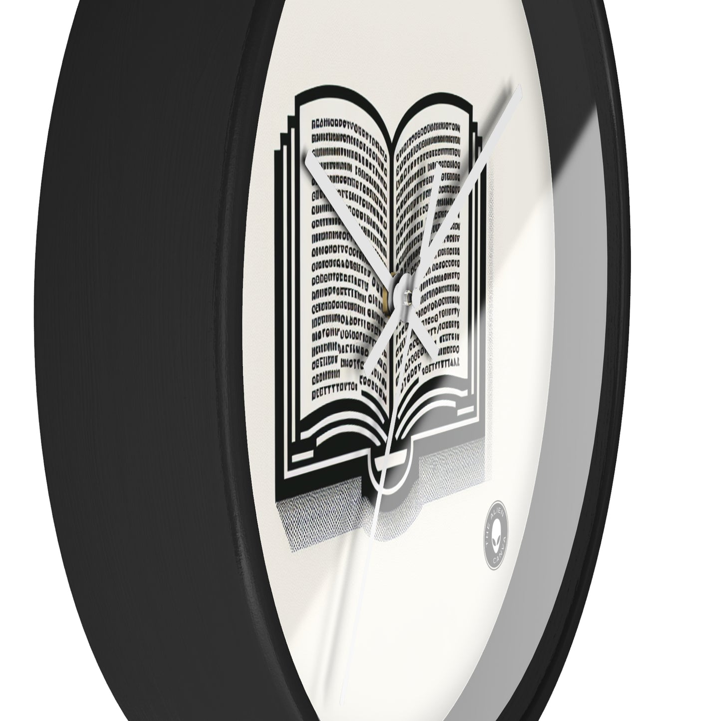 "A Singular Story: Monochrome Typography" - The Alien Wall Clock Minimalism