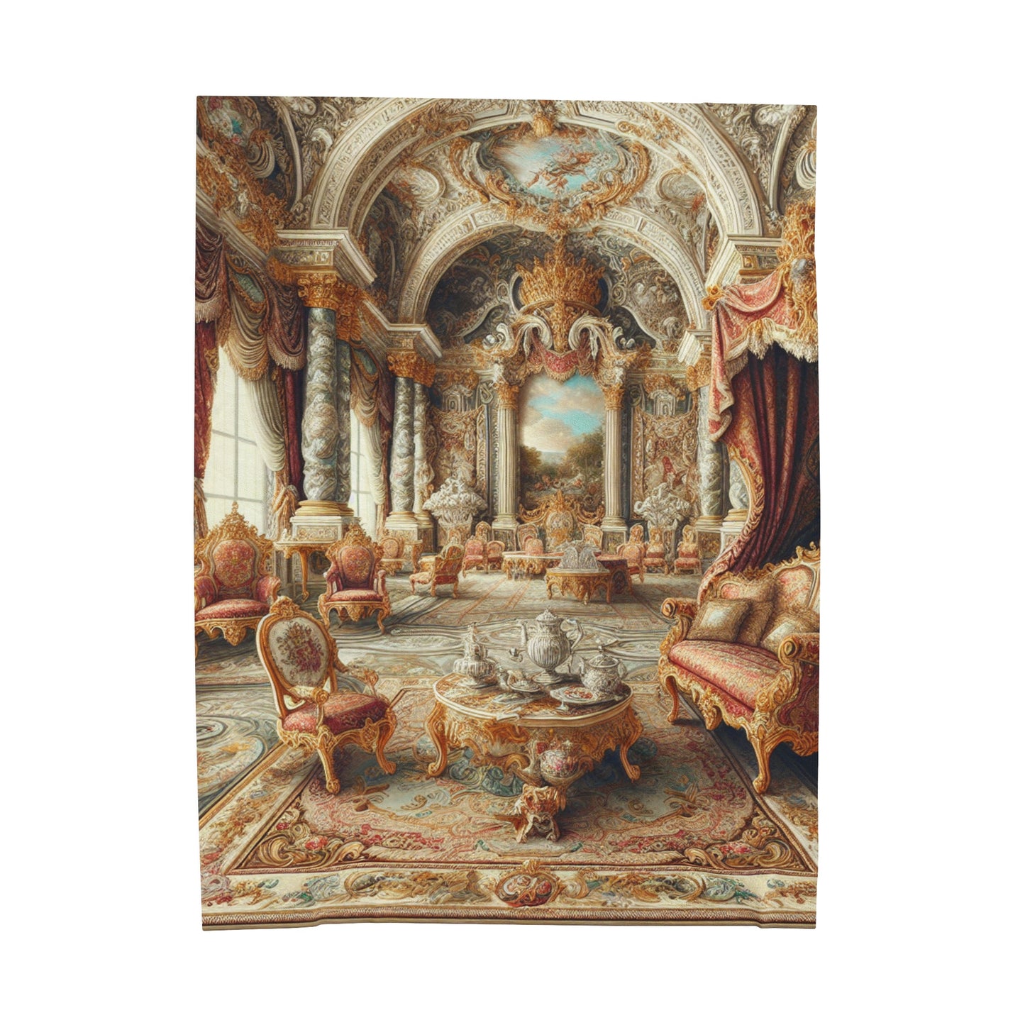 "Enchanted Court Symphony" - The Alien Velveteen Plush Blanket Baroque Style