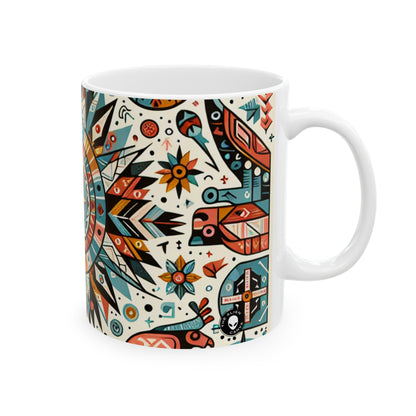 "Nature's Wisdom: An Indigenous Tribute" - The Alien Ceramic Mug 11oz Indigenous Art