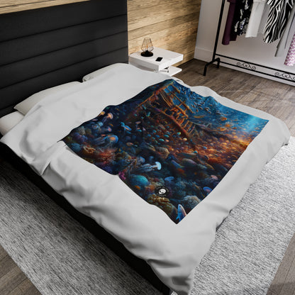 "Enigmatic Underwater World" - The Alien Velveteen Plush Blanket