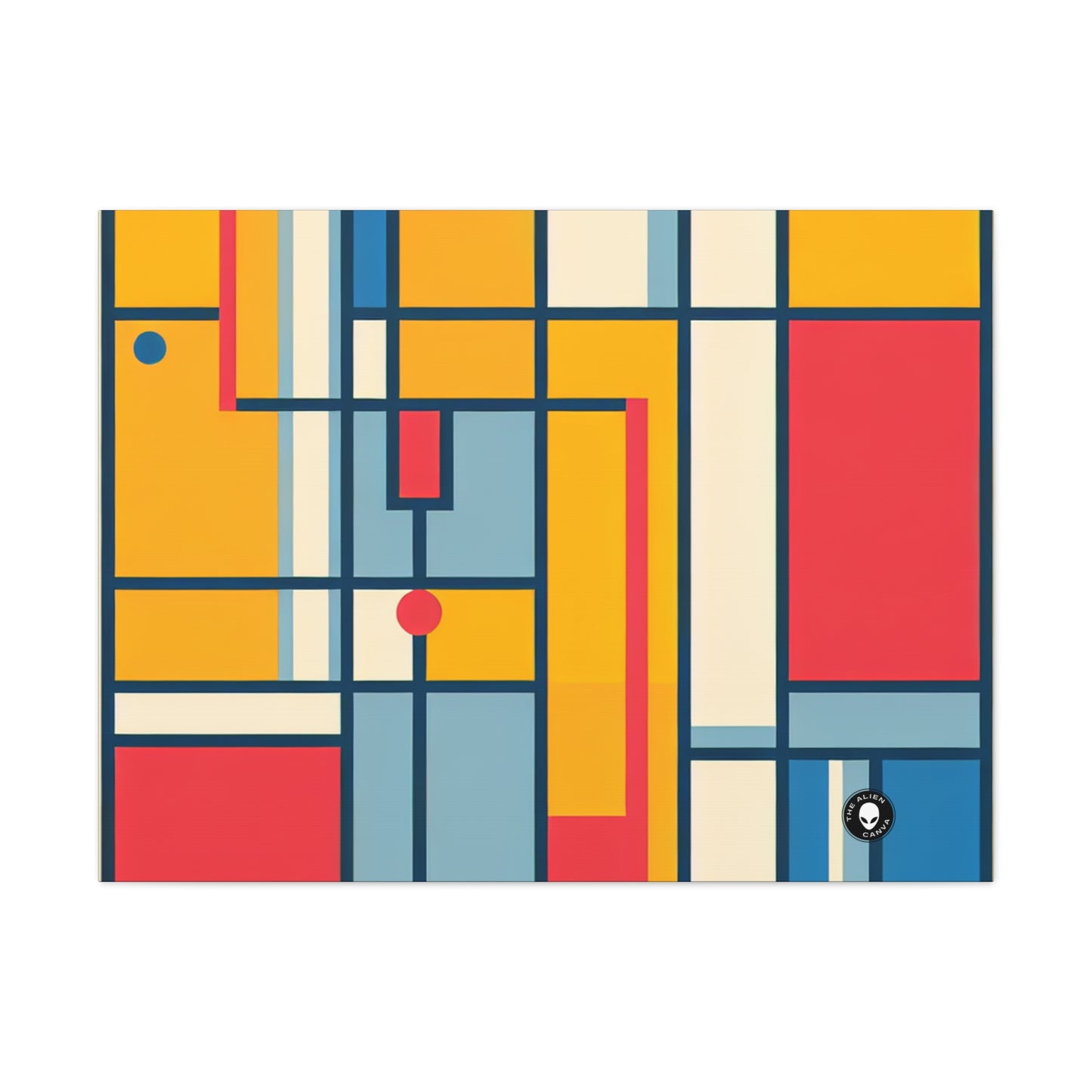 "De Stijl Grid: una composición de color minimalista" - The Alien Canva De Stijl