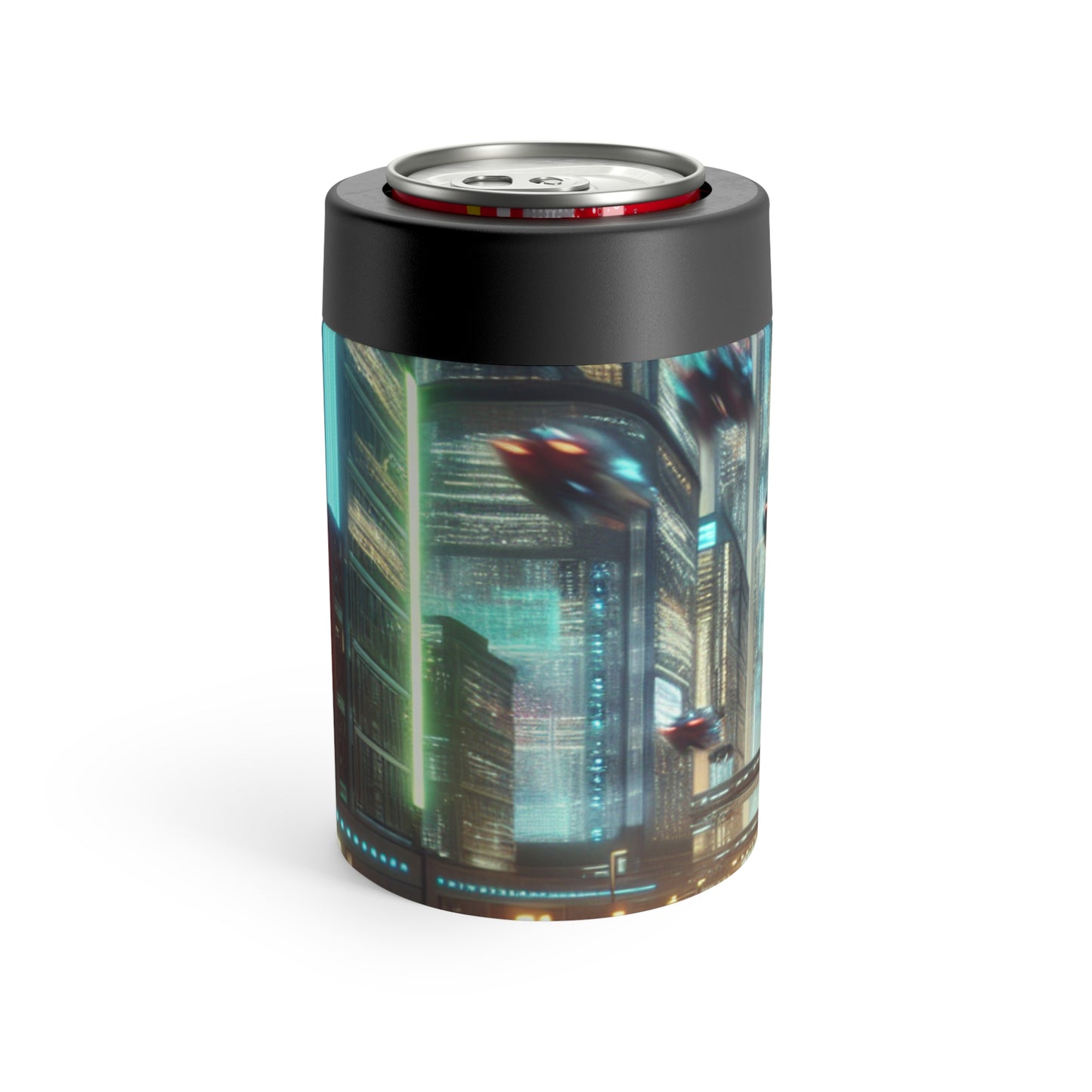 Neon Rain: A Futuristic Cityscape - The Alien Can Holder