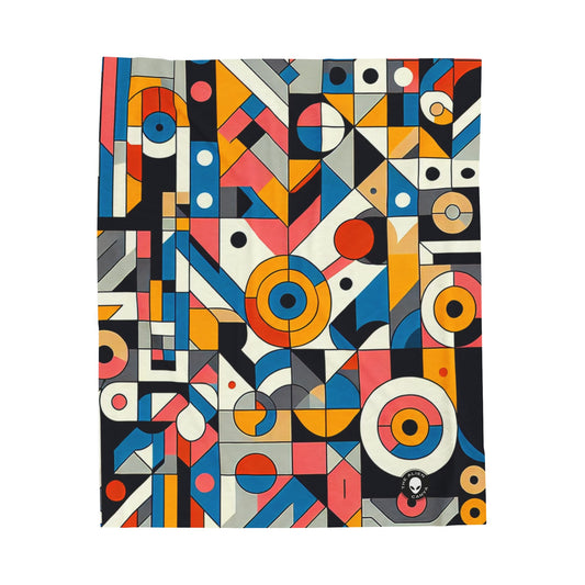 "Cityscape Ignited" - The Alien Velveteen Plush Blanket Geometric Abstraction