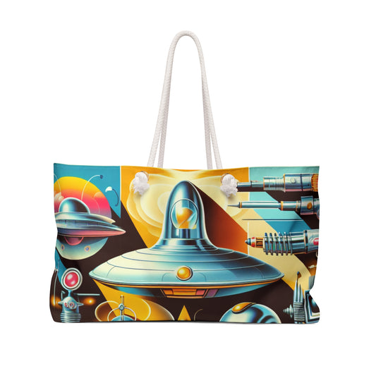 "Neon Deco: A Retro-Futuristic Utopia" - The Alien Weekender Bag Retro-futurism