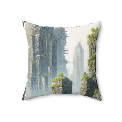 "Nature's Resurgence: The Urban Jungle"- The Alien Spun Polyester Square Pillow