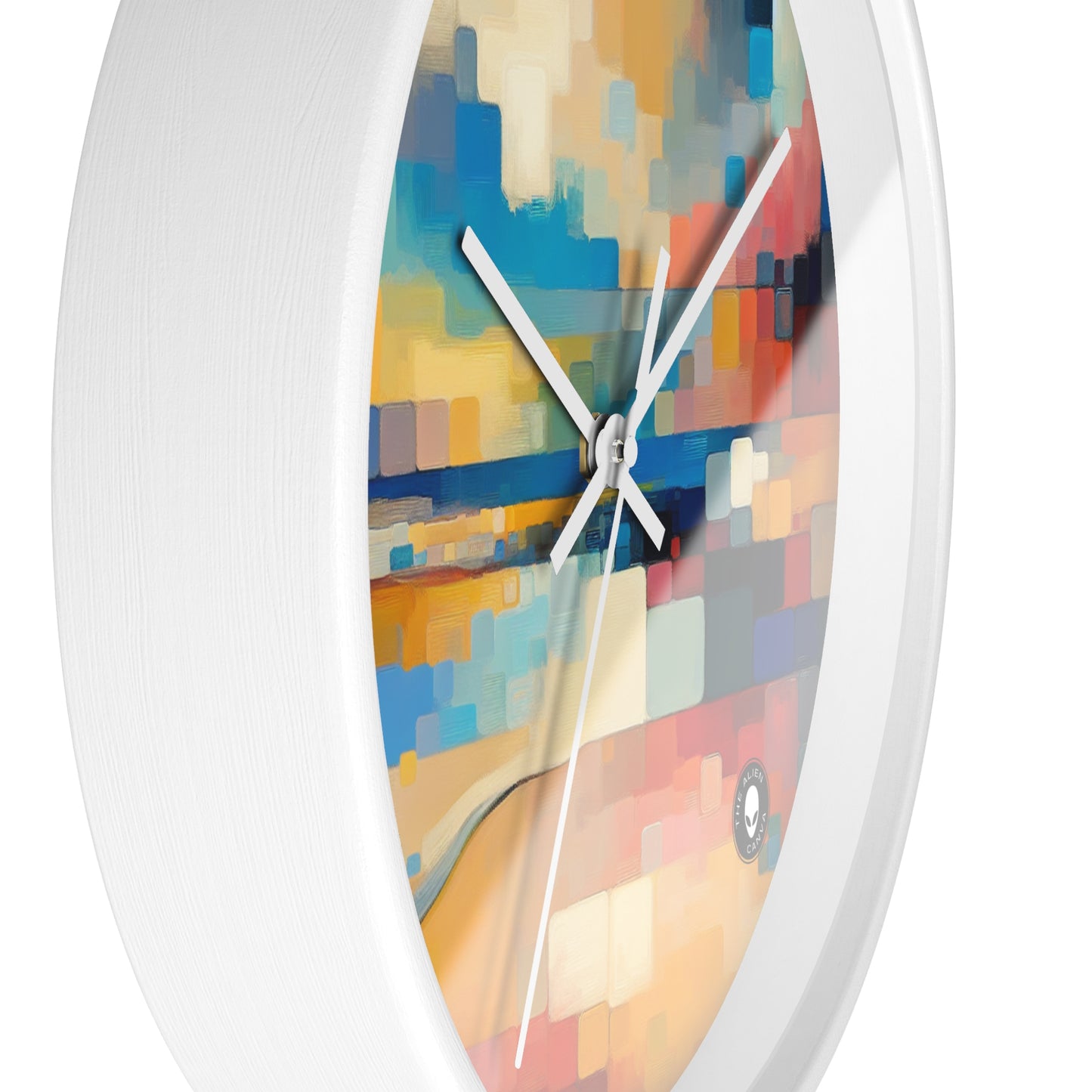 "Sunset Serenity: Peinture de champs de couleurs pastel doux" - La peinture de champs de couleurs de l'horloge murale Alien