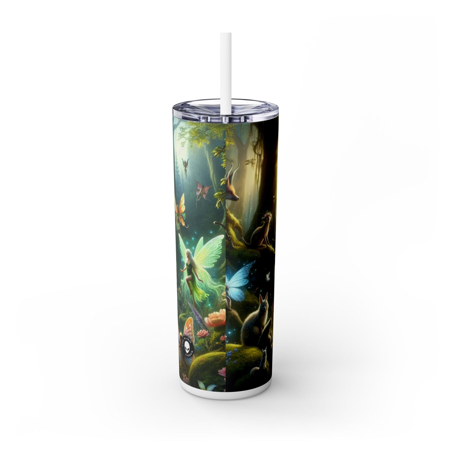 "Enchanted Moonlit Forest" - The Alien Maars® Skinny Tumbler with Straw 20oz