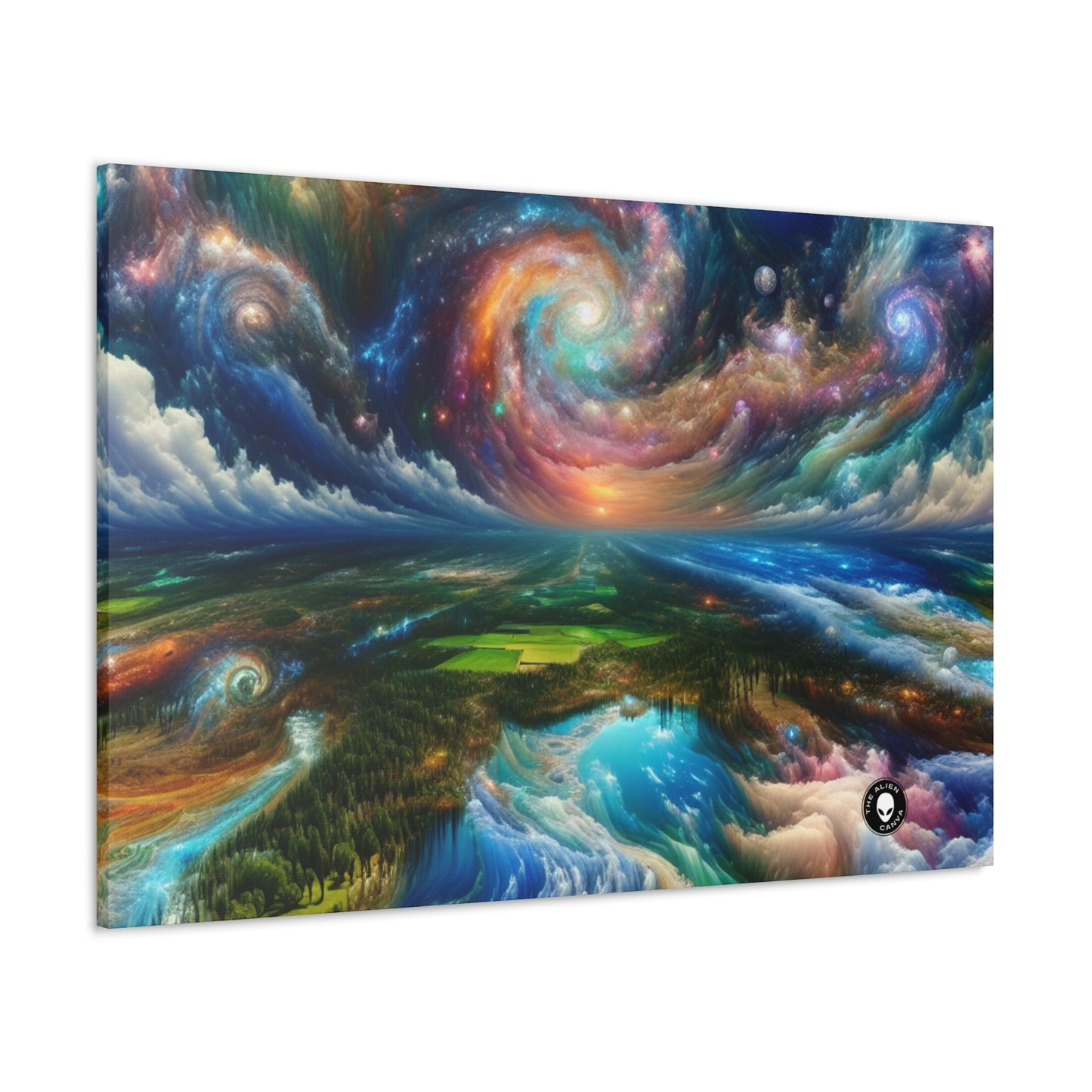 "Galactic Patchwork: A Surreal Landscape" - The Alien Canva