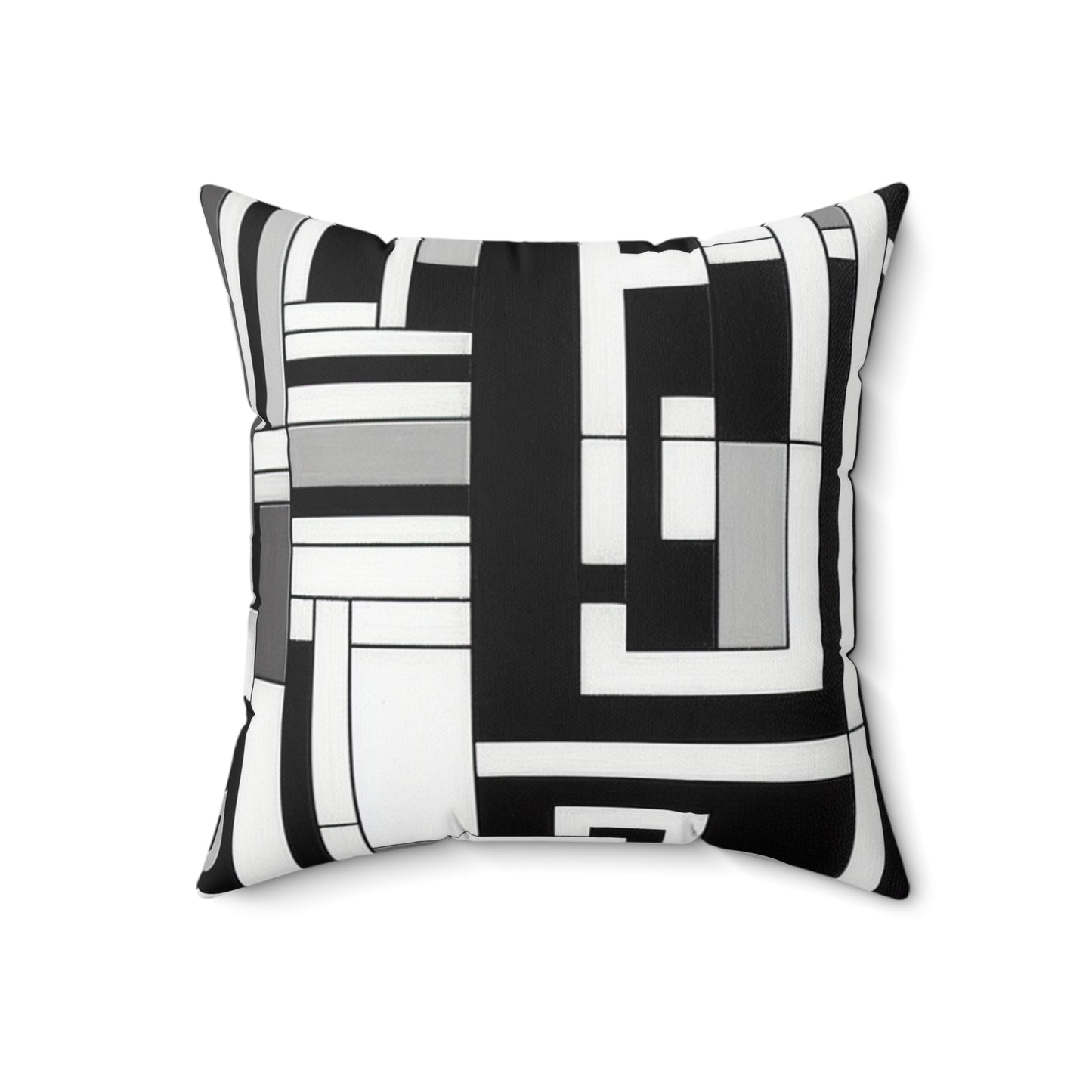 "De Stijl in Black and White" - The Alien Spun Polyester Square Pillow De Stijl Style