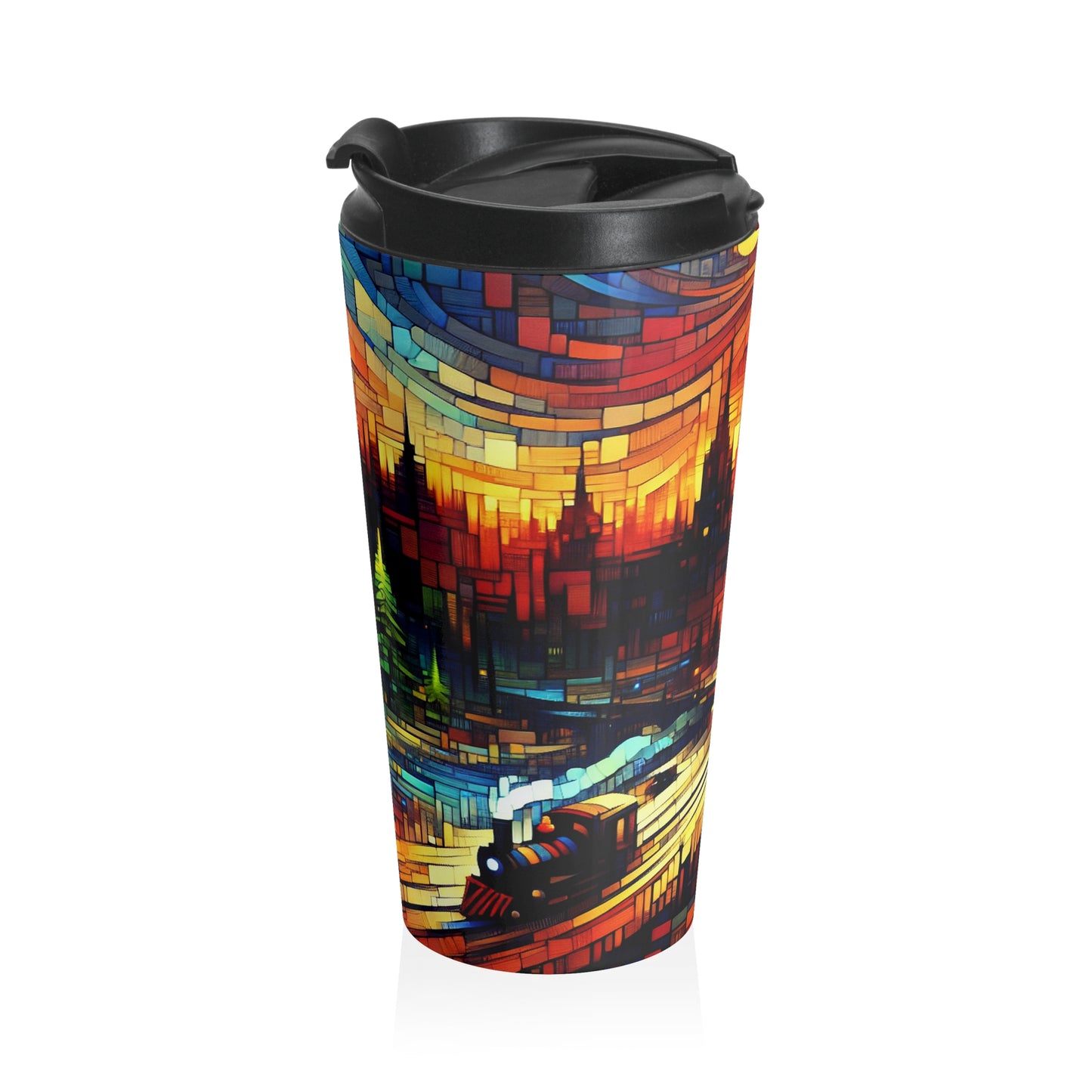 "A World Beyond: An Epic Fantasy Game Landscape" - The Alien Stainless Steel Travel Mug Video Game Art