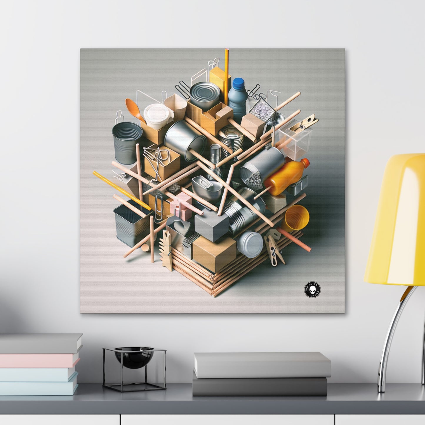 "Monocromo doméstico: creación de una obra de arte cubista en 3D" - The Alien Canva Cubism