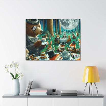 "Enchanted Moonlit Tea Party in the Forest" - The Alien Canva