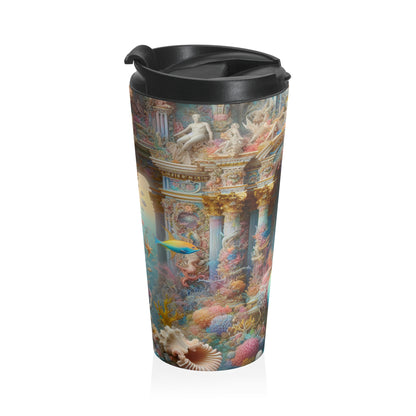 "Underwater Splendor: A Rococo Mermaid Palace" - The Alien Stainless Steel Travel Mug Rococo Style