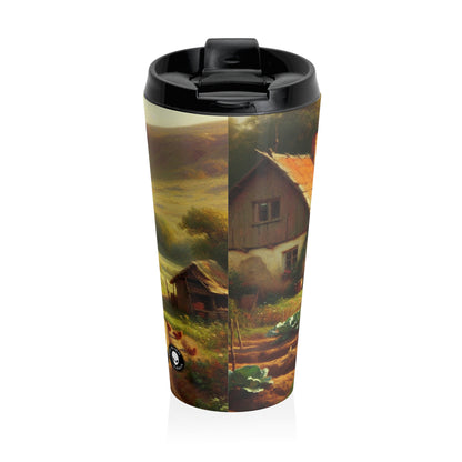 "Bustling Market: A Colorful Post-Impressionist Scene" - The Alien Stainless Steel Travel Mug Post-Impressionism