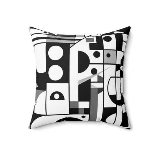 "Suprematismo dinámico: armonía geométrica en colores primarios" - La almohada cuadrada de poliéster hilado alienígena Suprematismo