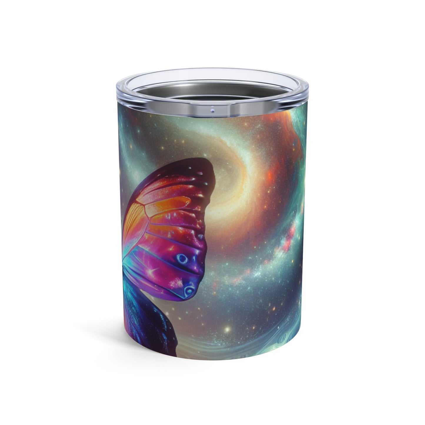 "Mariposa galáctica: un espectáculo cósmico" - Vaso Alien de 10 oz