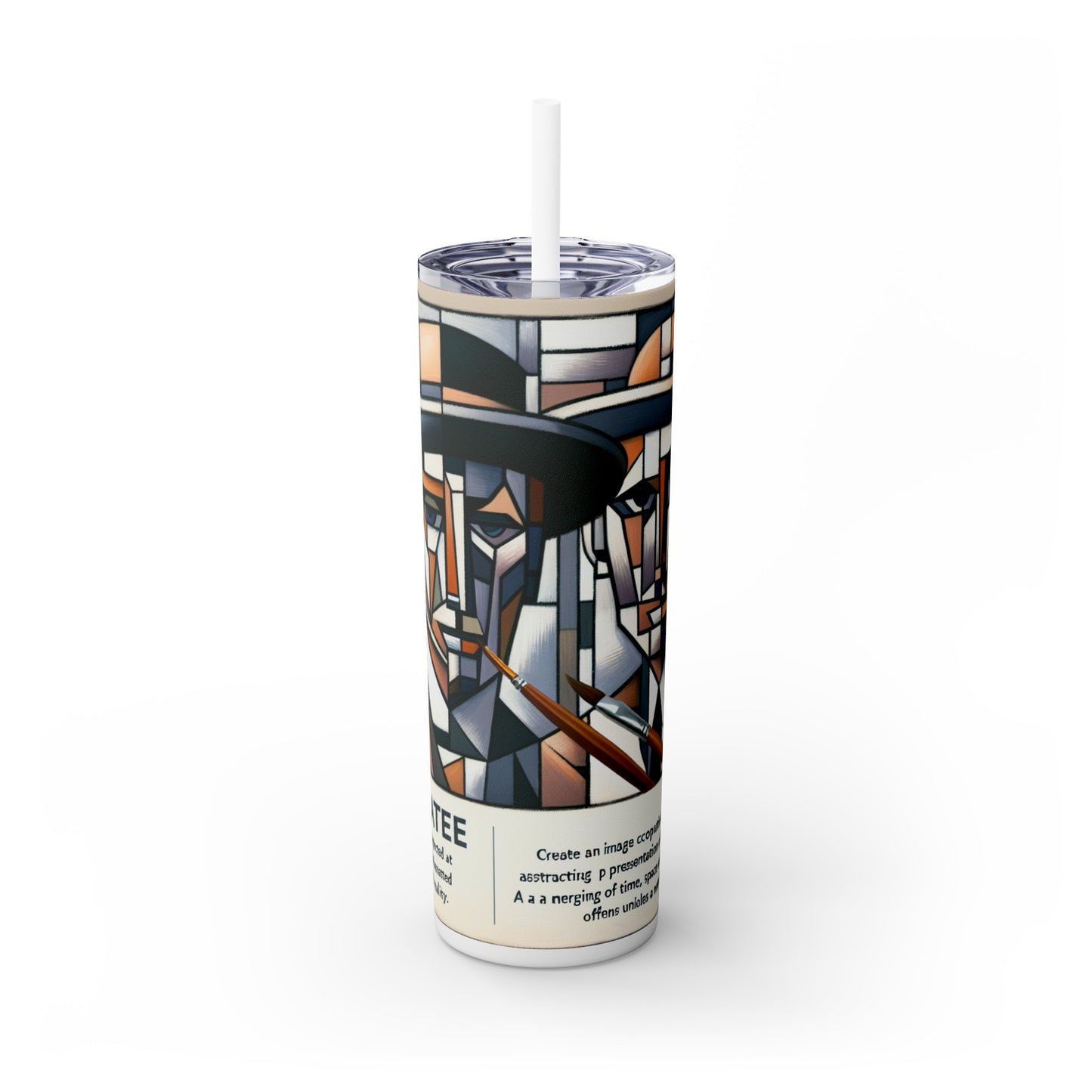 "Paisaje urbano cubista: vistas fragmentadas de la energía urbana": el vaso delgado con pajita de Alien Maars® de 20 oz Cubismo