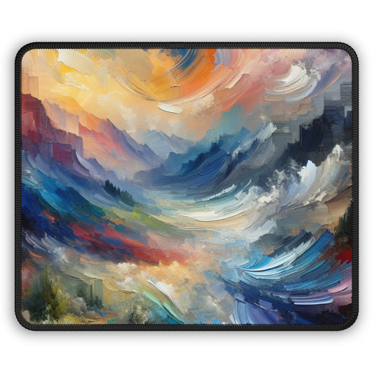 "Abstract Landscape: Exploring Emotional Depths Through Color & Texture" - The Alien Gaming Mouse Pad Abstract Expressionism Style
