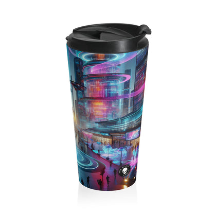 "Digital Evolution: A Technological Art Experience" - The Alien Stainless Steel Travel Mug Electronic Art