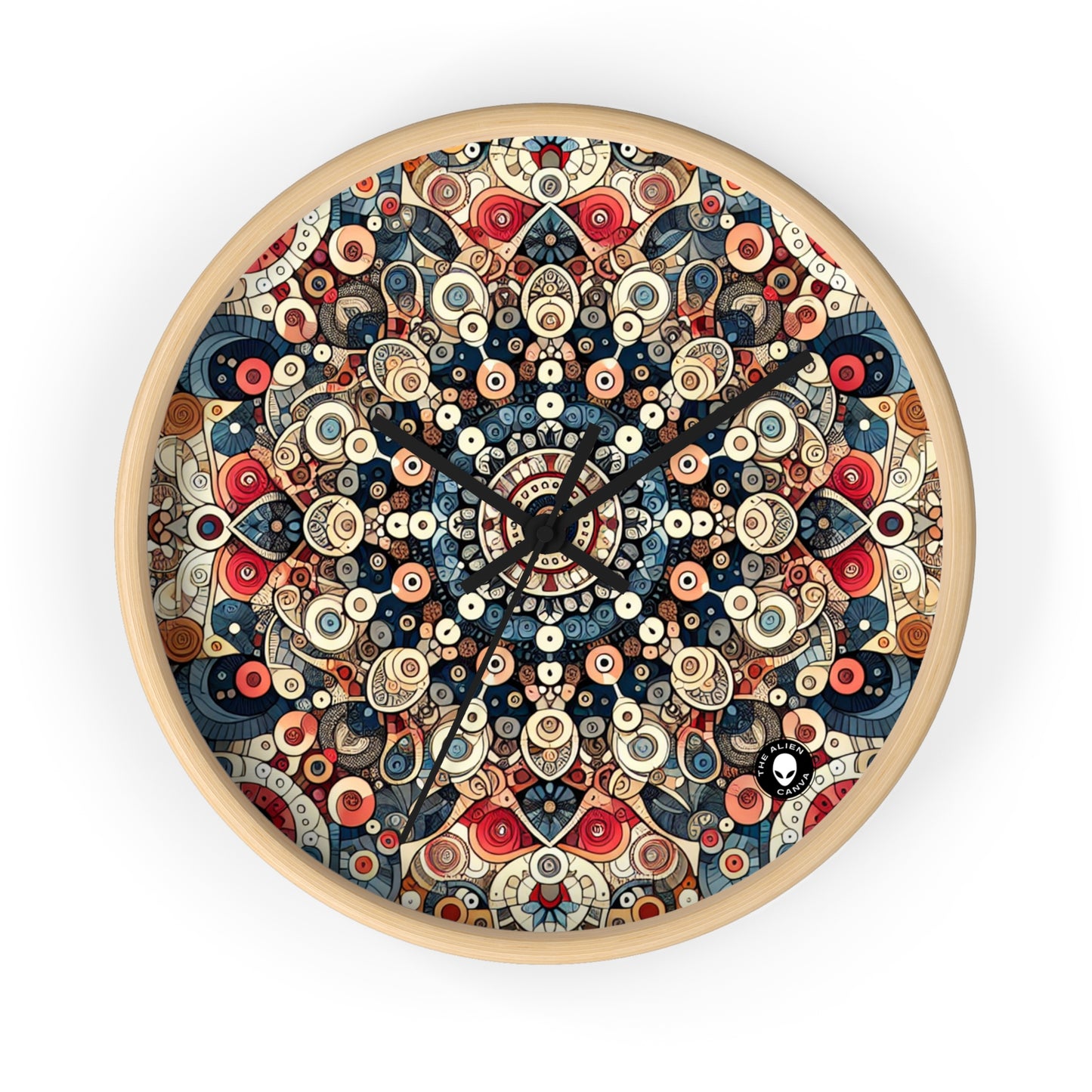 "Nature's Harmony: Floral Mandala Art" - The Alien Wall Clock Pattern Art