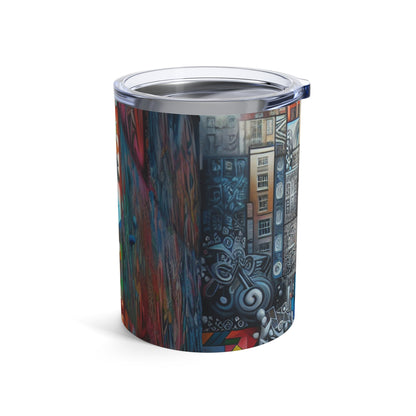 "Revolting Renaissance: A Vibrant Urban Uprising" - The Alien Tumbler 10oz Street Art / Graffiti