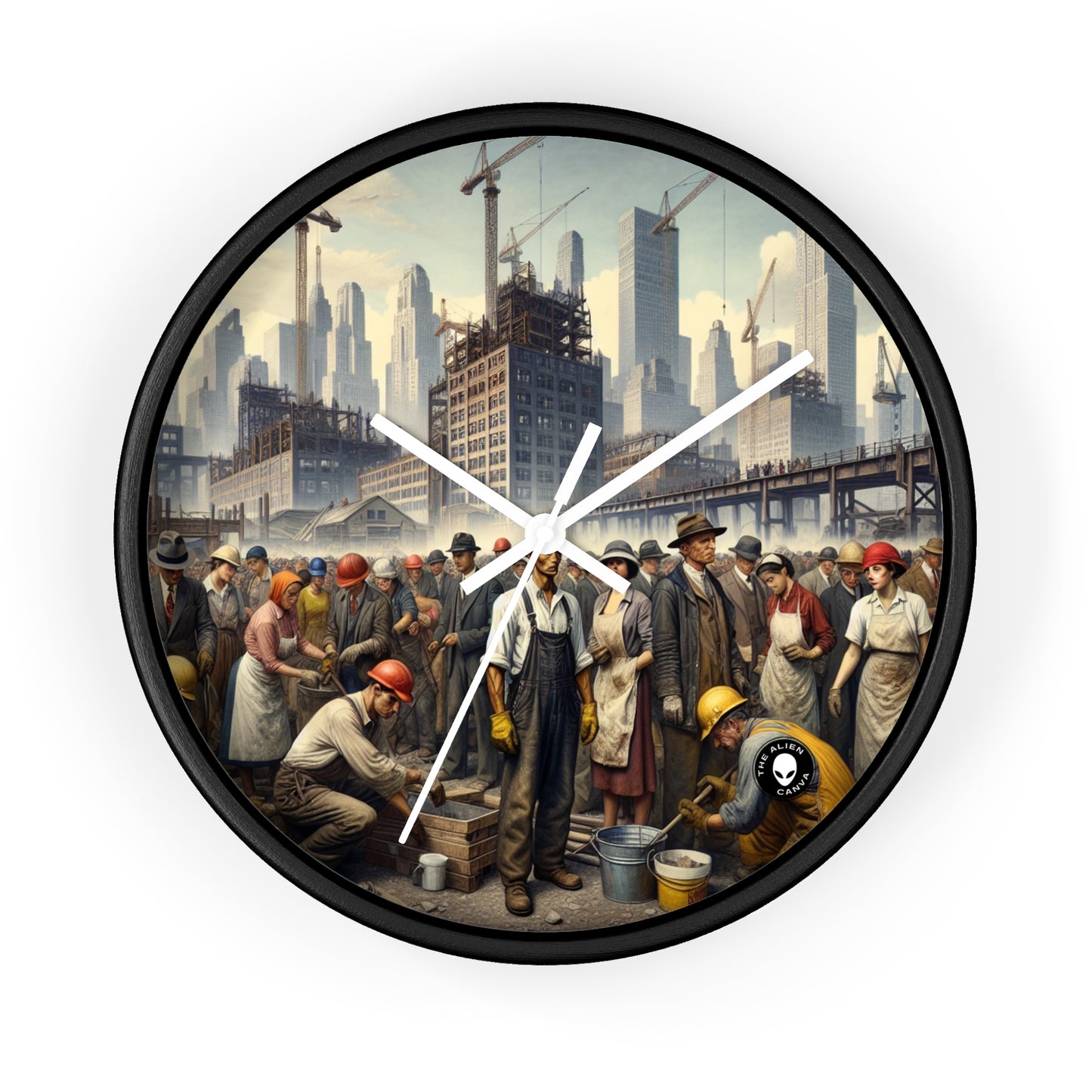 Title: "Unity in Action: Celebrating Solidarity's Triumph" - The Alien Wall Clock Social Realism