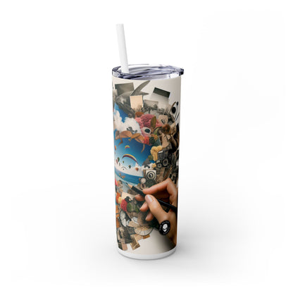 "NatureTech Metropolis: A Vision of Harmonious Coexistence" - The Alien Maars® Skinny Tumbler with Straw 20oz Photomontage