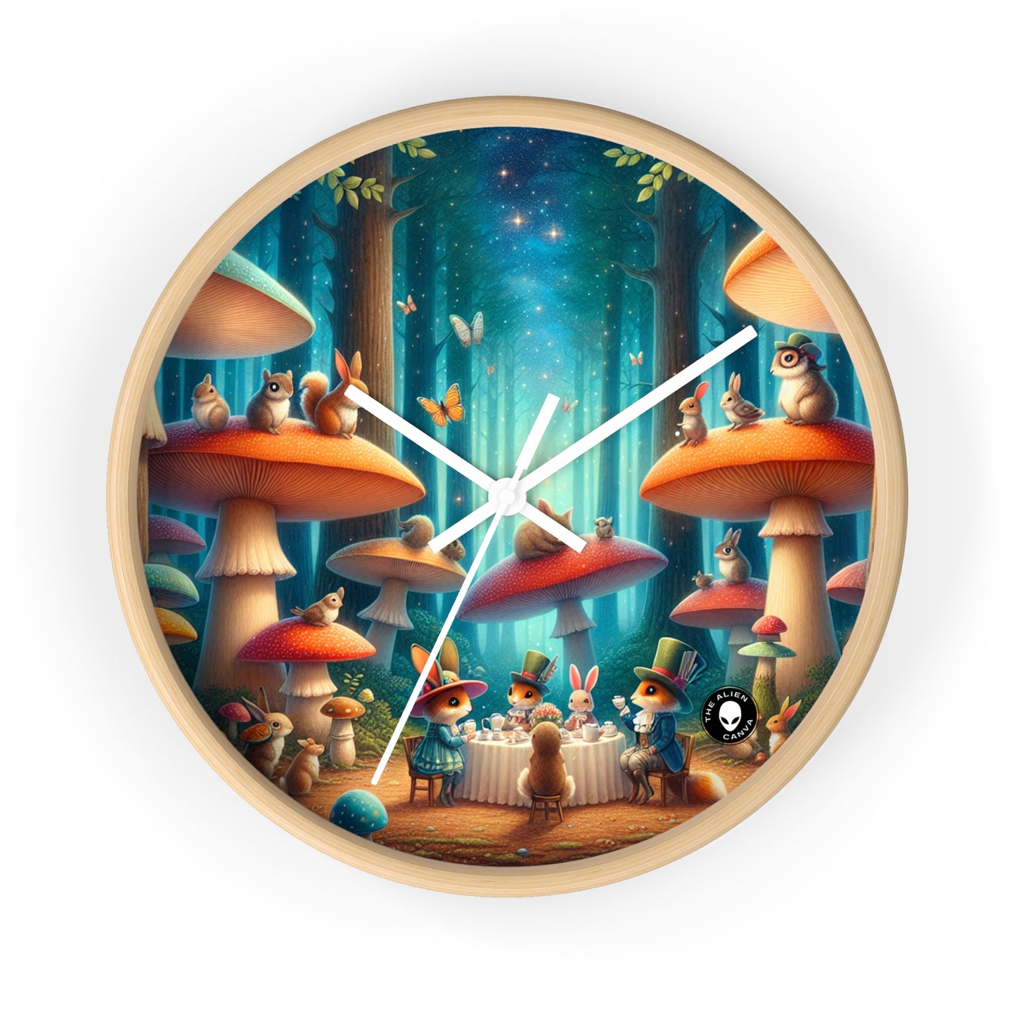 « Mushroom Wonderland : un goûter magique » – L'horloge murale Alien