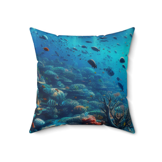 "Underwater Wonderland"- The Alien Spun Polyester Square Pillow