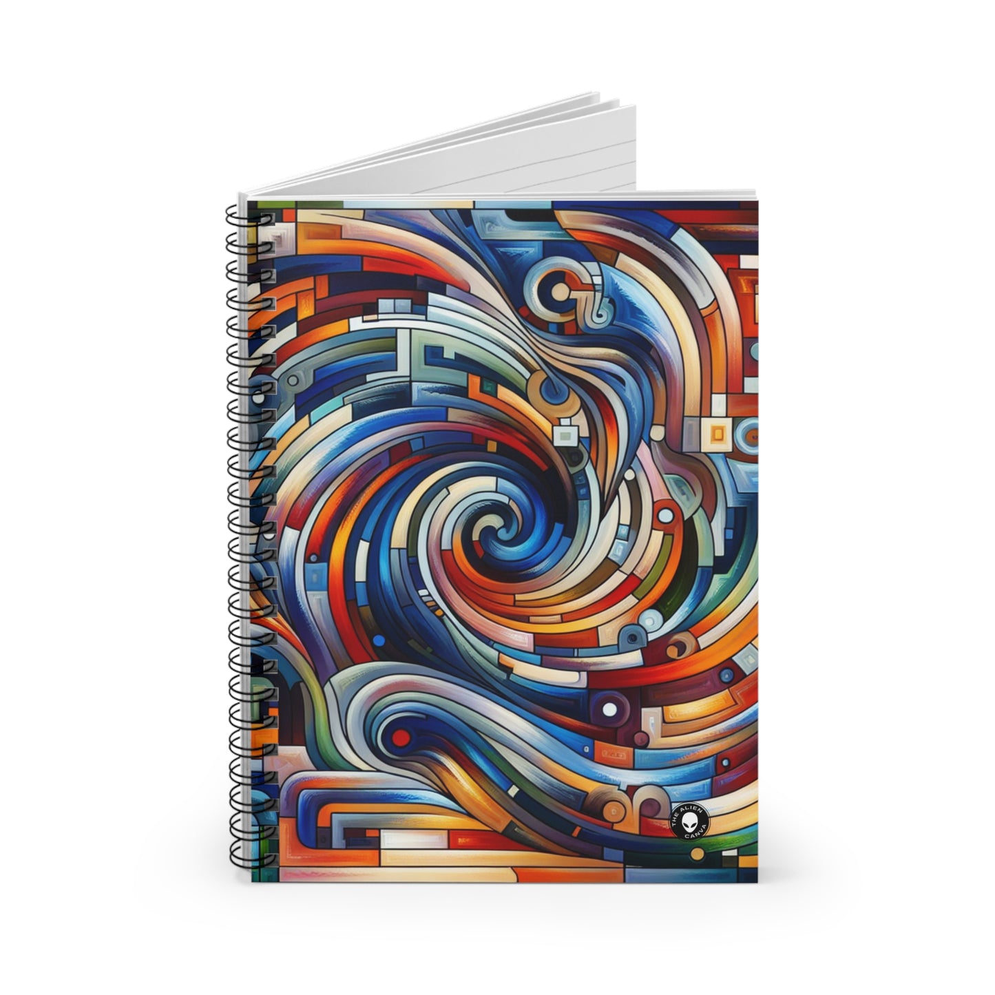 "Armonía en movimiento: una exploración cinética" - El cuaderno de espiral alienígena (línea reglada) Arte cinético