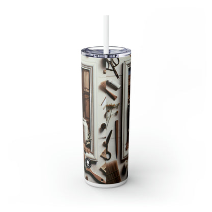 "Elemental Elegance: A Mixed Media Tribute to Arte Povera" - The Alien Maars® Skinny Tumbler with Straw 20oz Arte Povera