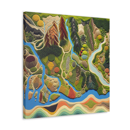 "Mapping Mother Nature: Crafting a Living Mural of Our Region". - The Alien Canva Land Art Style