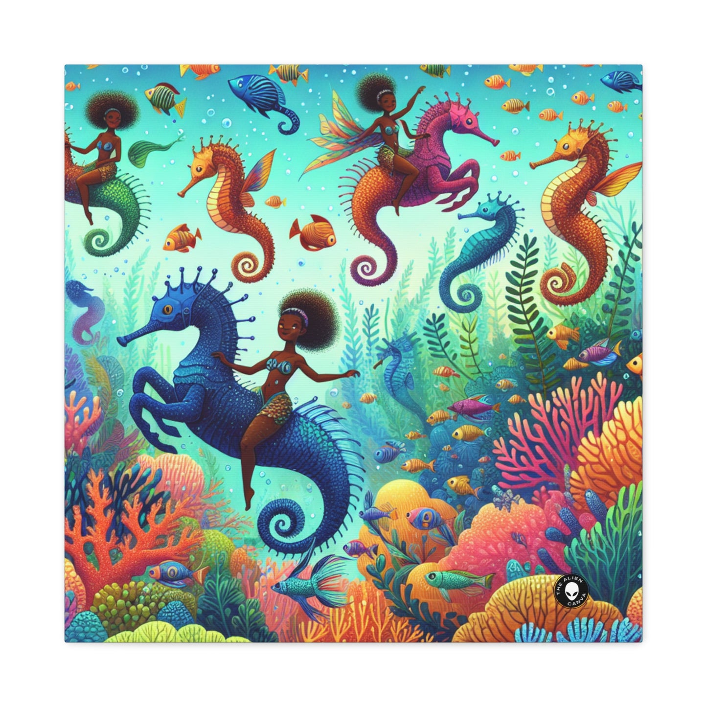 Reino acuático encantado: sirenas y caballitos de mar - The Alien Canva