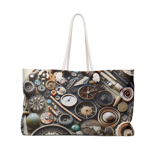 "Tapisserie de la nature : art d'assemblage avec des objets trouvés" - The Alien Weekender Bag Assemblage Art