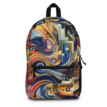 "Serene Blue: Abstract Art with Geometric Shapes" - The Alien Backpack Abstract Art