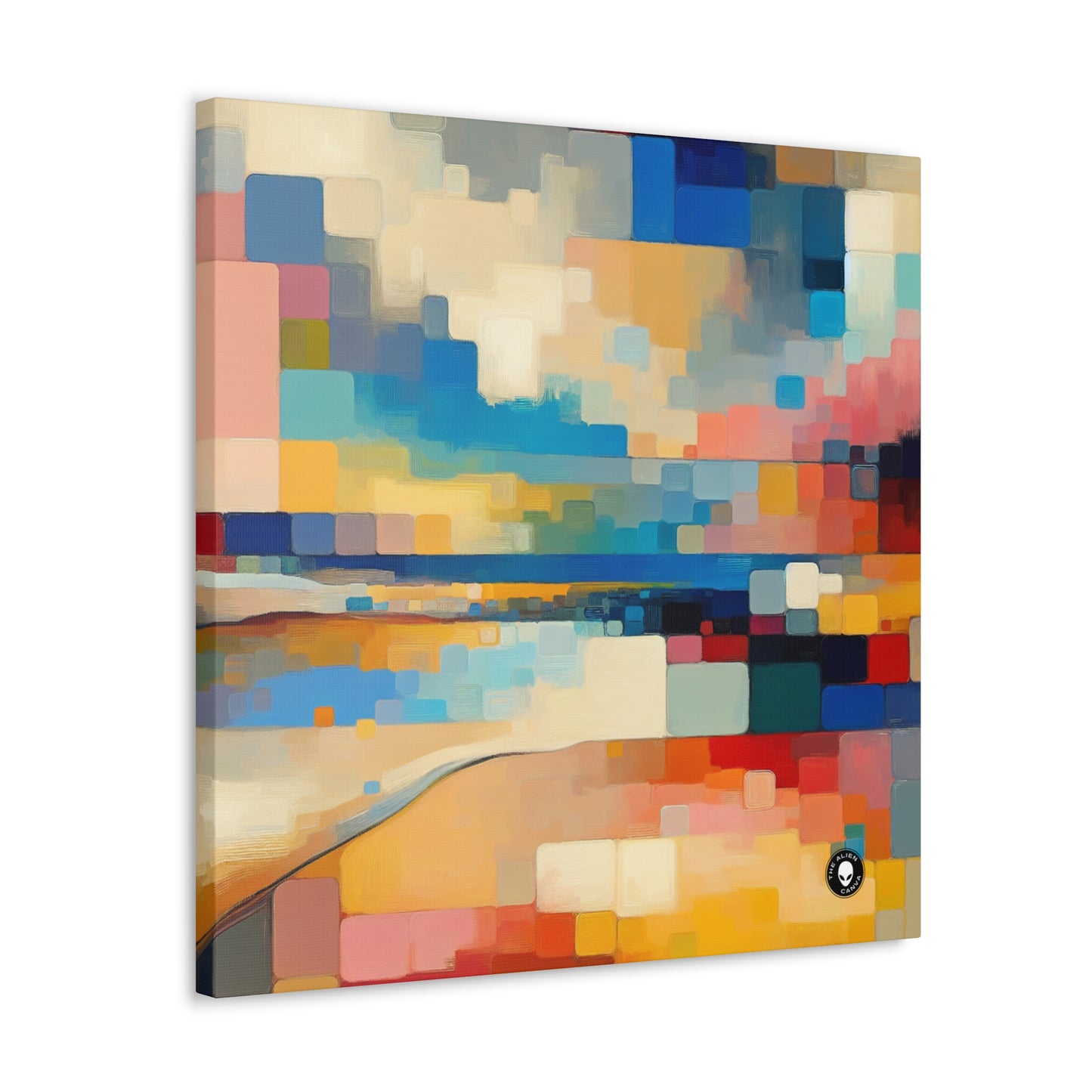 "Sunset Serenity : Peinture de champs de couleurs pastel doux" - La peinture de champs de couleurs Alien Canva