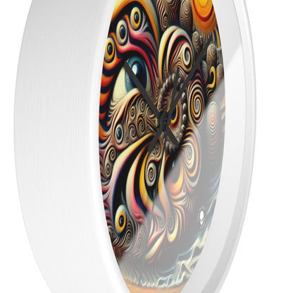 "Time Island's Dreamlike Dance" - The Alien Wall Clock Surrealism