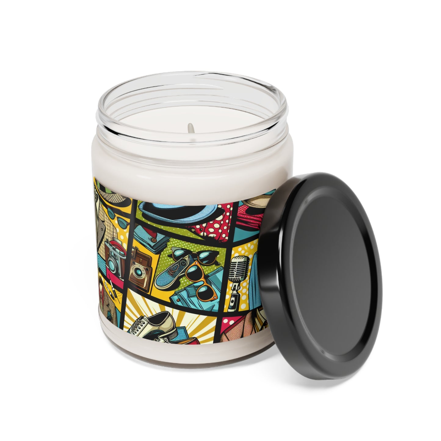 "Pop Art Apparel : Un collage de style vintage" - La bougie de soja parfumée Alien 9oz style pop art